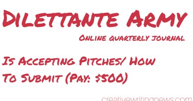 Dilettante Army Is Accepting Pitches/ How To Submit (Pay: $500)