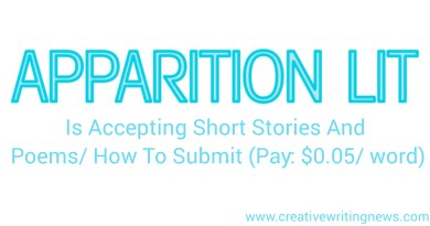 Apparition Lit Is Accepting Short Stories And Poems/ How To Submit (Pay: $0.05/ word)