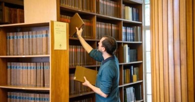 Frances A. Yates Long-Term Fellowships. Man in Library.