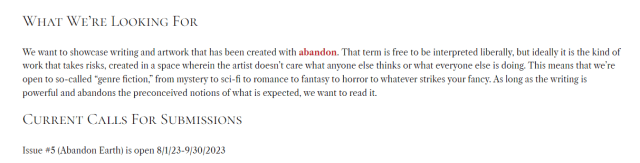 Abandon Journal Submissions about