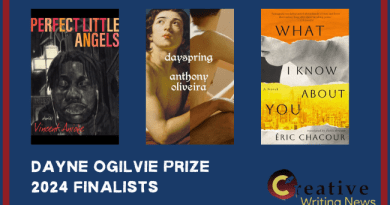 Dayne Ogilvie Prize 2024 Finalists Books: 1. Perfect Little Angels by Vincent Anioke 2. Dayspring by Anthony Oliveira 3. What I Know About You by Éric Chacour