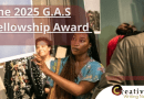 The G.A.S Fellowship Award, Flyer. Woman with one hand up. Creative Writing News logo.